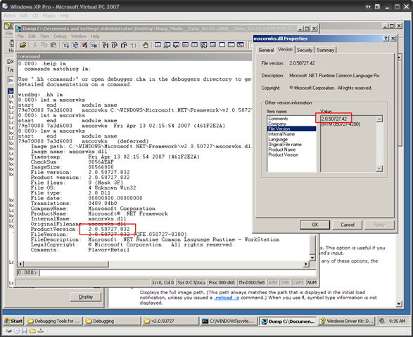 Virtual Machine with WinDbg
