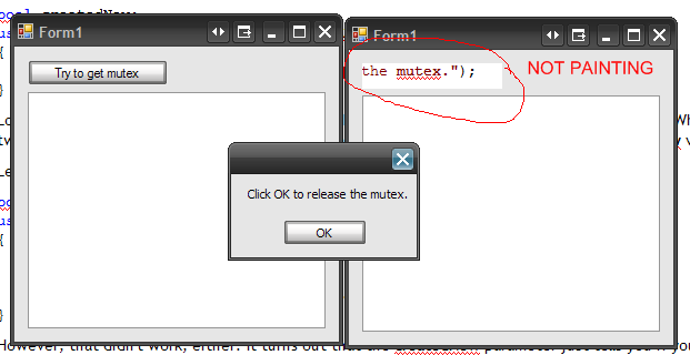 Mutex Test App not painting